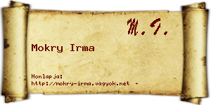 Mokry Irma névjegykártya